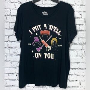 Disney Halloween Graphic Women’s XL I Put a Spell on You T-Shirt Black- NWT
